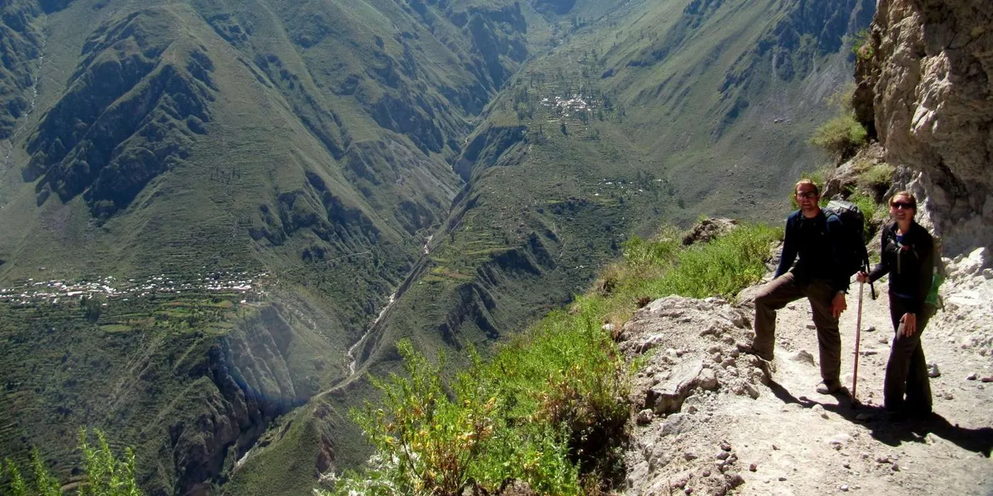 Steep canyon walls beside a viewpoint path