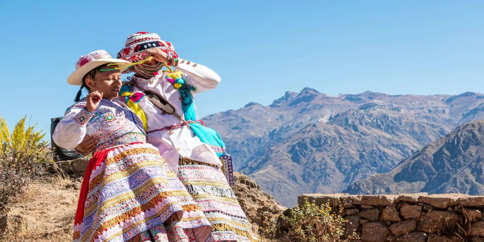 Local textile display by a canyon viewpoint